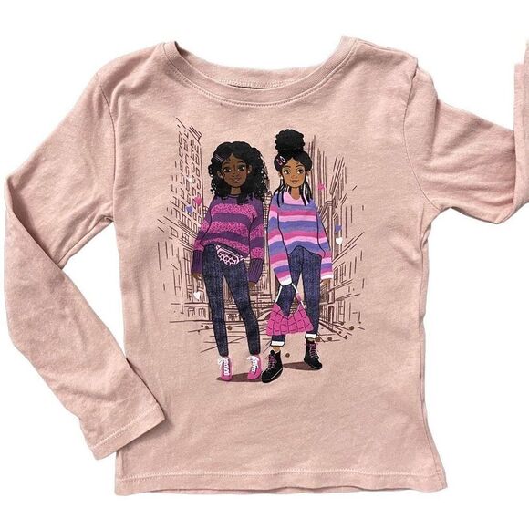 The Children’s Place Fashionable Black Girls Long Sleeve Graphic Tee XS (4) - Picture 1 of 9